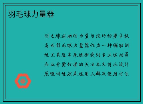 羽毛球力量器